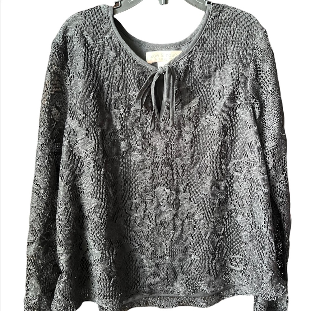 Zoe & Rose Band of Gypsies Black Net Blouse